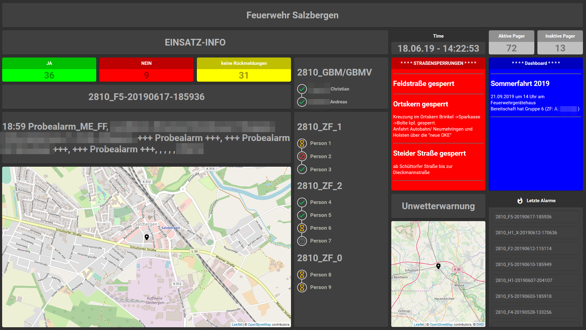 GroupAlarm Alarmmonitor THW Feuerwehr