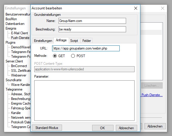 Eingabe URL in BosMon