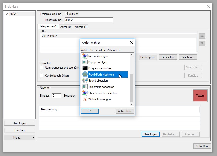 Push Nachricht konfigurieren in BosMon