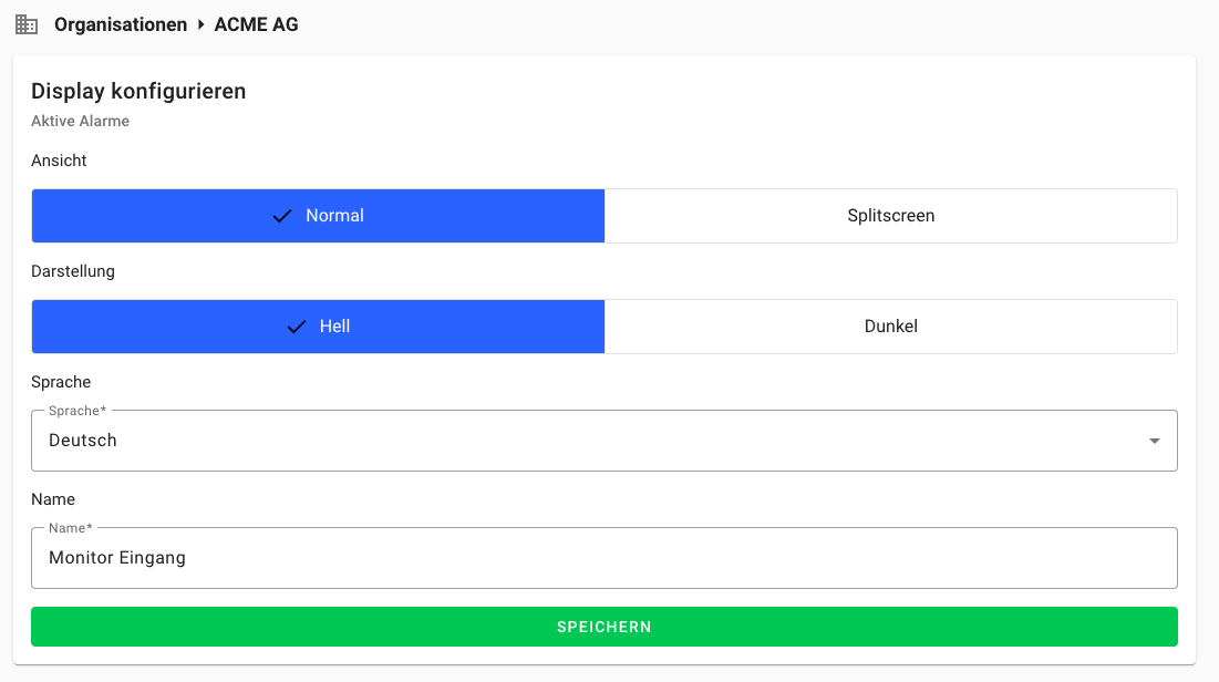 GroupAlarm Monitor - Konfiguration des Monitors